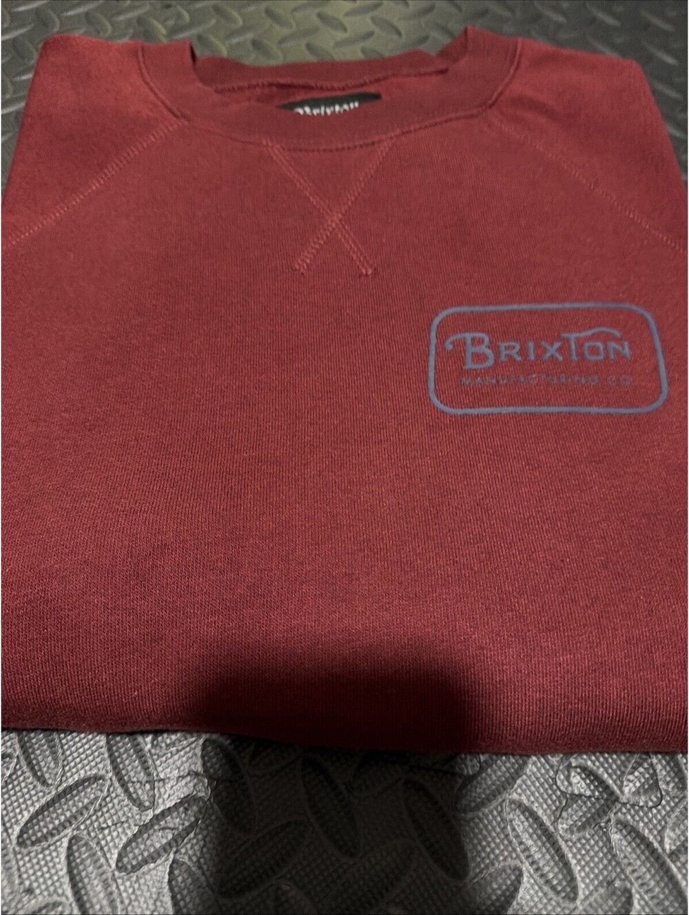 Brixton Mens Size Large, Red Crewneck Sweatshirt Logo Pullover Skate Streetwear